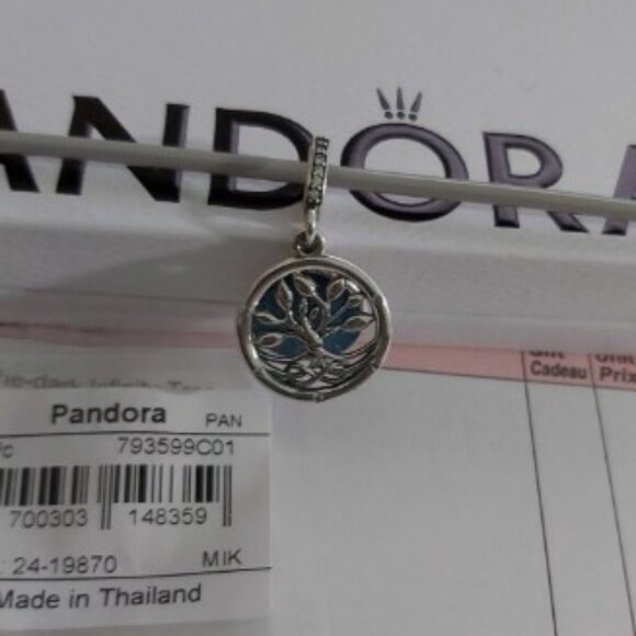 PANDORA Sterling Silver Glow-in-the-dark Infinity Tree Double Dangle 793599C01 - Picture 10 of 15